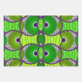 Papier cadeau Wax Africain vert. ラッピングペーパーシート (正面2)