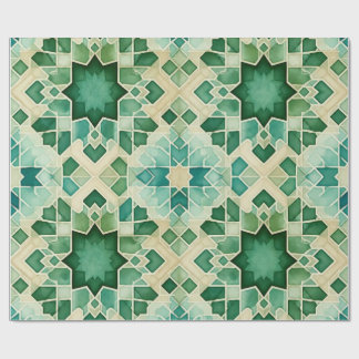 Papier Cadeau Zellige Vert Turquoise ラッピングペーパー