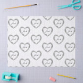 Papier de soie mariage noir et blanc coeur floral 薄葉紙 (クラフト)