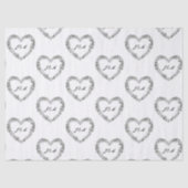 Papier de soie mariage noir et blanc coeur floral 薄葉紙 (正面)