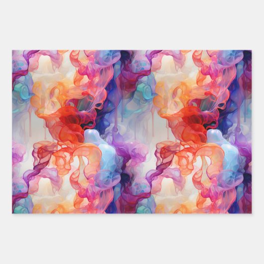 Papier d'emballage coloré motif abstrait  ラッピングペーパーシート (正面2)