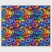 Papier d'emballage motif tourbillon coloré ラッピングペーパー (フラット)