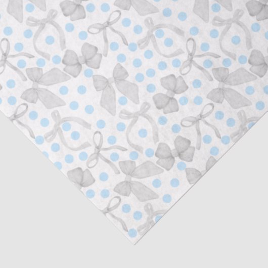 Papier Mâché Gris et Points Bleus 薄葉紙 (詳細)