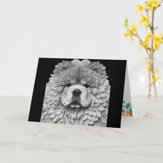 PAPIER MIRAGE blue Chow カード (黄色い花)