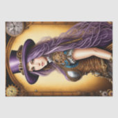 Papier Mousseline Feminine steampunk woman purple 薄葉紙 (正面)