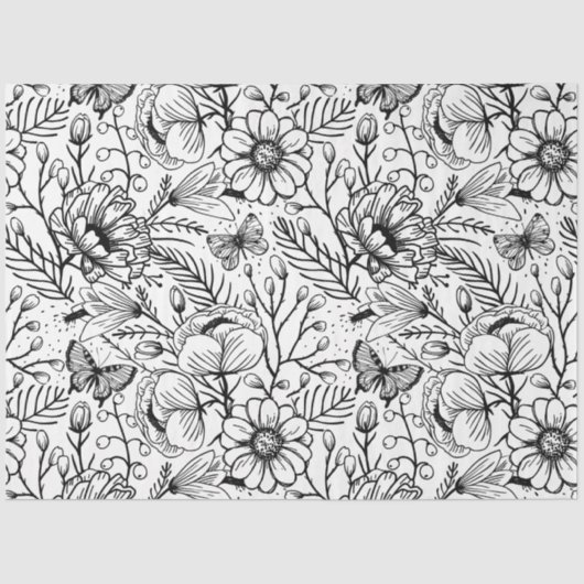 PAPIER MOUSSELINE Flower jungle tissue paper 薄葉紙 (正面)