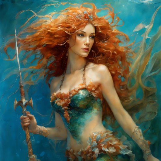 Papier Mousseline Mermaid Red Hair Queen v7 薄葉紙