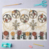 PAPIER MOUSSELINE- Steampunk Striped Flowers 薄葉紙 (クラフト)