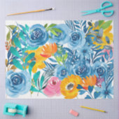 Papier Mousseline- Watercolor Blues- Tissue Paper 薄葉紙 (クラフト)