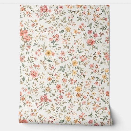 Papier peint floral 壁紙 (ほどく)