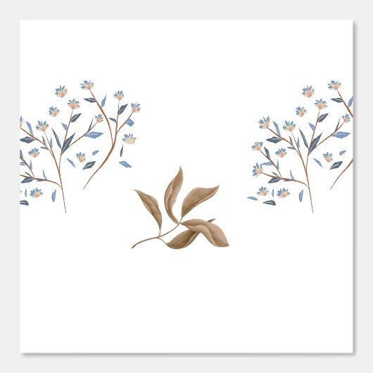 Papier-Peint motif  fleurs bleu-marron 壁紙 (正面)