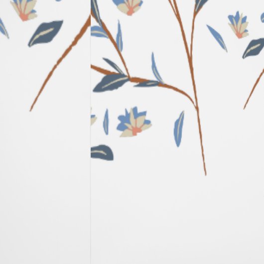 Papier-Peint motif  fleurs bleu-marron 壁紙 (縫い目)