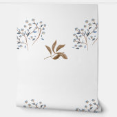 Papier-Peint motif  fleurs bleu-marron 壁紙 (ほどく)