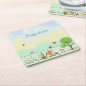 Papierfrühling Ostern  スクエアペーパーコースター (アングル)