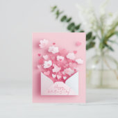 Papierschnitt Herzen und Wolken Valentinestag ポストカード (スタンド正面)