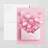 Papierschnitt Herzen und Wolken Valentinestag ポストカード (正面/裏面)
