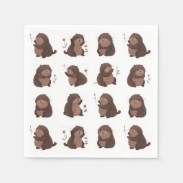 Papierservietten "Otto der braune Maulwurf" スタンダードカクテルナプキン