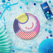 Papierteller abgestimmt bunt linear ペーパープレート (パーティー)