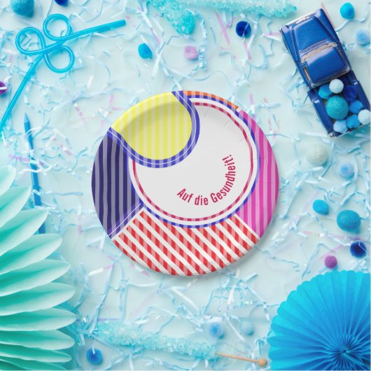 Papierteller abgestimmt bunt linear ペーパープレート (パーティー)