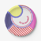 Papierteller abgestimmt bunt linear ペーパープレート (正面)
