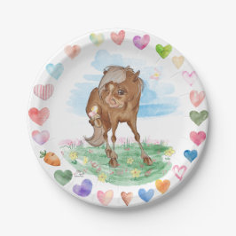 Papierteller mit Pferdebild, Ponymotiv ペーパープレート