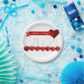 Papierteller personalisierbar weibs mit Kirschen ペーパープレート (パーティー)