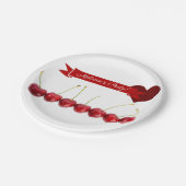 Papierteller personalisierbar weibs mit Kirschen ペーパープレート (アングル)