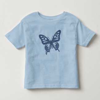 Papilによるブルーバタフライミニマルネイチャーアート トドラーTシャツ