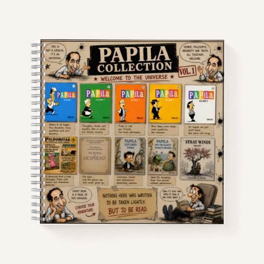 Papila Collection Spiral Notebook – 8.5" × 8.5" ノートブック (正面)