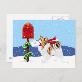 Papillonのクリスマス郵便クロテン シーズンポストカード (正面/裏面)