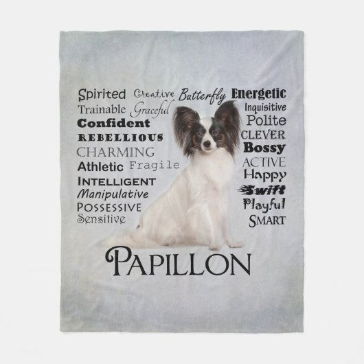Papillonの特性のフリースブランケット フリースブランケット (正面)