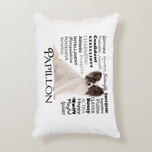 Papillonの特性の枕 アクセントクッション (正面(垂直))