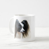 Papillon三色の犬 コーヒーマグカップ (正面左)