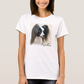 Papillon三色の犬 Tシャツ