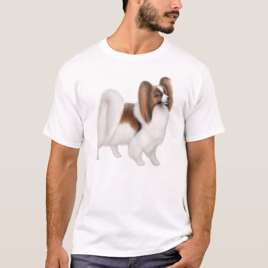 Papillon犬のTシャツ Tシャツ (正面)