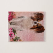 Papillon -大陸おもちゃスパニエル犬 ジグソーパズル (横)