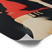 Papillon Astronaut Poster, Papillon Retro Print ポスター (角)