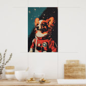 Papillon Astronaut Poster, Papillon Retro Print ポスター (キッチン)