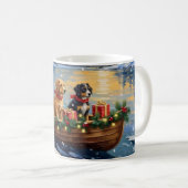 Papillon Christmas Boat Holiday コーヒーマグカップ (正面右)
