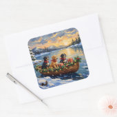 Papillon Christmas Boat Holiday スクエアシール (封筒)