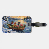 Papillon Christmas Boat Holiday ラゲッジタグ (裏面横)