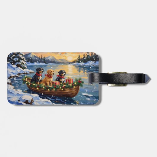 Papillon Christmas Boat Holiday ラゲッジタグ (裏面横)