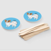 Papillon dog cartoon illustration  ハンドファン (組立なし)