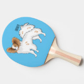 Papillon dog cartoon illustration 卓球ラケット (横)