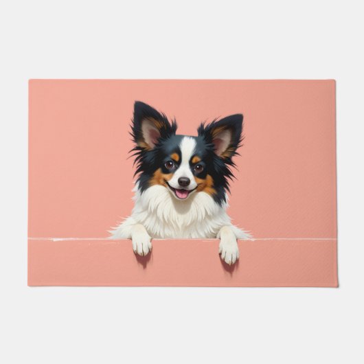 Papillon Dog Doormat Art ドアマット (正面)