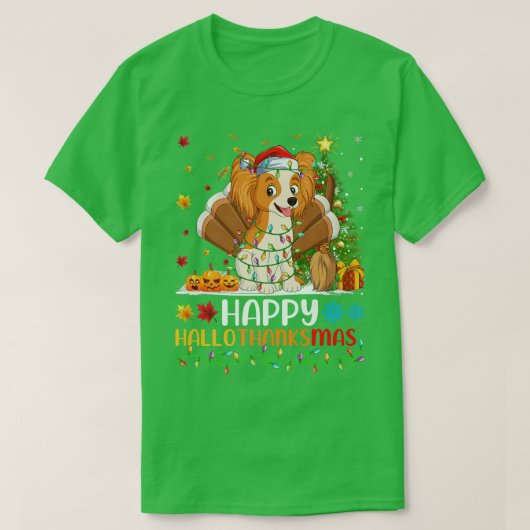 Papillon Dog Lover Funny Happy Papillon HelloThank Tシャツ (デザイン正面)