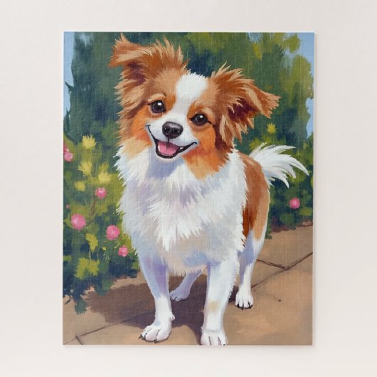 Papillon Dog | Pet Watercolor Painting ジグソーパズル (縦)