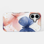 Papillon Glow" – 水彩蝶モチーフのスマホケース iPhone 16ケース (裏面横)