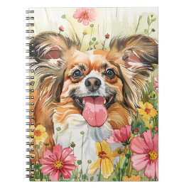 Papillon Journal – Watercolor Dog Cover ノートブック