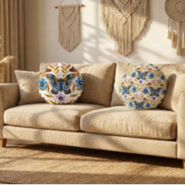 Papillon Kaleidoscope ラウンドクッション